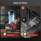 1800W Smoothie Blender and Grinder Combo 70OZ Large Capacity Countertop Blenders for Kitchen High Speed Blender for Smoothies Ice Crushing Frozen Drinks Puree (Dark Red)
