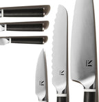 Material, Knife Trio, Carbon Stainless Steel Japanese Chef's Knife for Chopping and Cutting, Razor-Sharp Strong Blade, Almost Black, Material Kitchen