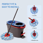 Mop Head Replacement for OCeda RinseClean 2 Tank System, Microfiber Mop Refills Include 3 Cedar Spin Mop Replace Heads, 1 Extra Mop Replacement Base