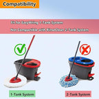 16Pack Spin Mop Replacement Heads for O Cedar, 100% Microfiber Mop Head Replacement Fits Triangle Mop Replace, Easywring 1-Tank System, 360 Degree Spin Refill for Easy House Cleaning Floor Mopping