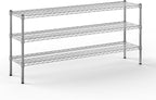 14" Deep x 60" Wide x 27" Height Wire Shelving Kit | 3-Tier | NSF Commercial Storage Rack Unit