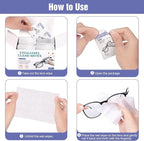 [200 Pack] Large Glasses Cleaner, Lens Wipes for Eyeglasses, Pre-Moistened Individually Wrapped Cleaning Wipes, Eye Glasses Cleaner Wipes for Camera, Phone, Computer, Laptop Screen (4.72 * 5.91 inch)