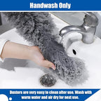 Feather Duster with 30-100 Inches Adjustable Long Pole,Extendable Feather Duster for Cleaning Ceiling Chandelier,Furniture, Blinds and Furniture
