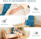 Electric Heated Blanket Full Size 72"x84" - Microplush & Sherpa Fabric Dual-Sided, 6 Heat Settings & 1-10 Hours Auto Off , Cozy Warming Throw for Home, Office, or Bed, Machine Washable, Tile Blue