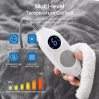 Westinghouse Electric Snuggle Throw Blankets with Foot Pocket, Wearable Heated Blanket with Sleeves, 6 Heating Levels & 2 to 10 Hours Heating Time Settings, 50 * 70"+18", Light Grey