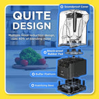 CRANDDI Quiet Commercial Blender with Soundproof Shield, 2200 Watt Professional Blenders for Kitchen with 80oz Pitcher and Self-Cleaning, High-Speed Blenders K90 Grey