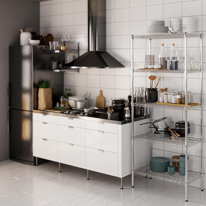 18" Deep x 30" Wide x 74" Height Wire Shelving Kit | 5-Tier | NSF Commercial Storage Rack Unit