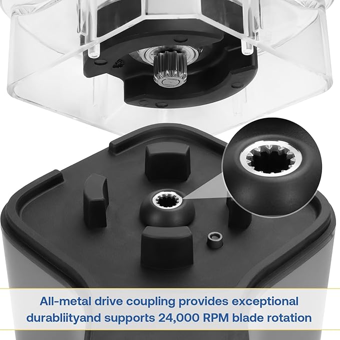 CRANDDI Smart Commercial Blender Digital Touch Screen with Removable Cover, 80oz Capacity, 3 Pre-Set Program with Smoothie, Juice, Cleaning and More, 1500W, 120V, K85TS (Grey)