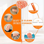 Ceiling Fan Cleaner Duster Reusable Microfiber Ceiling Fan Blade Cleaner Removable Duster with Extension Pole Adjusts 13 to 49.7 Inch for Cleaning Walls Furniture Door Window Top (Orange White)