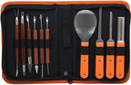 Lulu Home Halloween Pumpkin Carving Kit, 10 Pieces Professional Pumpkin Cutting Supplies for Jack-O-Lanterns with Bag