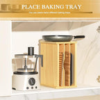 4 Tier Wooden Cabinet Tray Dividers, Kitchen Vertical Baking Sheet Organizer, Storing Pans, Baking Trays, Cutting Board