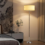 2-Light Floor Lamp, Mid Century Floor Lamp with Beige Lampshade, Standing Lamp Tall Lamp for Living Room Bedroom, 3 Color Temperatures 9W Bulb Include