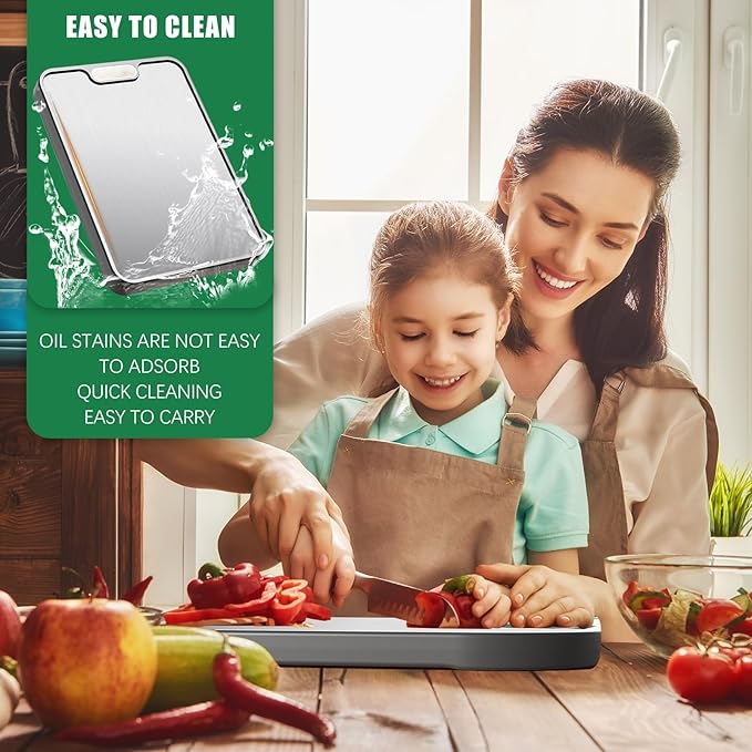 Titanium Cutting Board, Pure Cut Titanium Cutting Boards for Kitchen, Food-Grade Chopping Board for Cutting Fruit Meat Vegetable, Dishwasher Safe Easy to Clean, 15×10 Inch