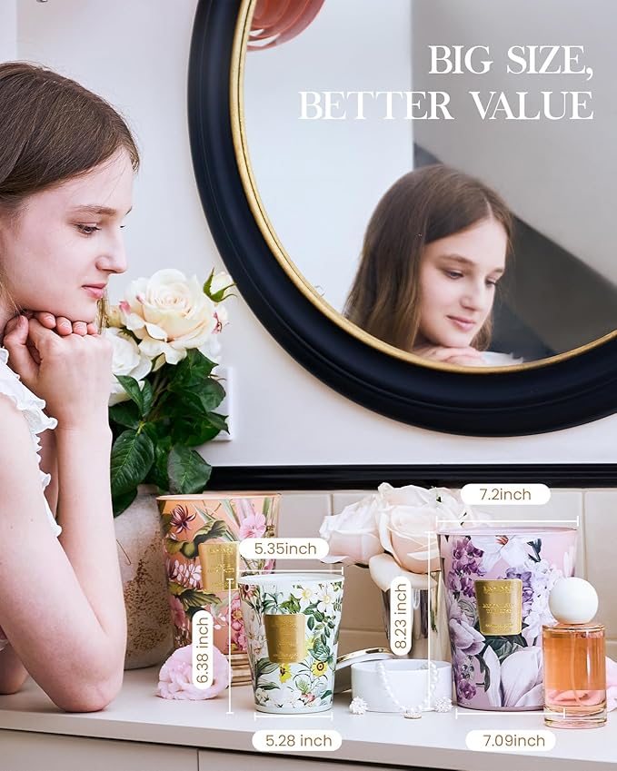 M&SENSE Wild Cherry Scented Candle, Natural Soy Wax Candles 14.1oz 60H Slow Burning Non Toxic, Stress Relief Romantic Gifts for Women Home Decor