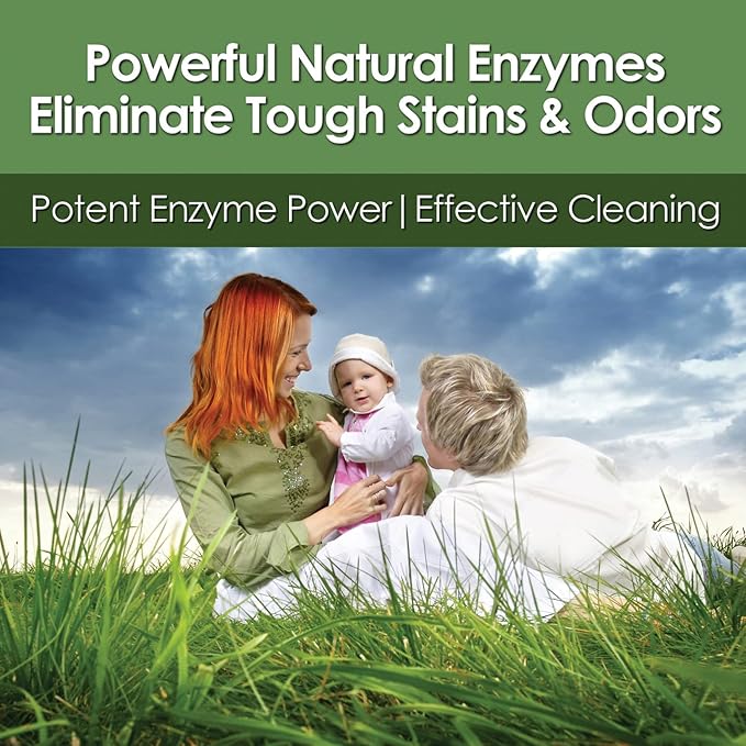 Enzyme Cleaner & Pet Odor Eliminator CONCENTRATE | Deep Cleaning Enzymatic Spot Remover For Dog Cat Urine, Rug, Carpet, Upholstery & Car Stains & Smells | Makes 128 oz | Made In the USA