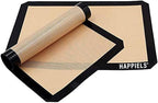 HAPPIELS NonStick Baking Mats for 15 inch Sheets 2-Pack | Silicone Nonstick Baking Mats 10 x 15 inches | Cookie Sheet Mat 10x15 | | Silicon Mats 15x10 in