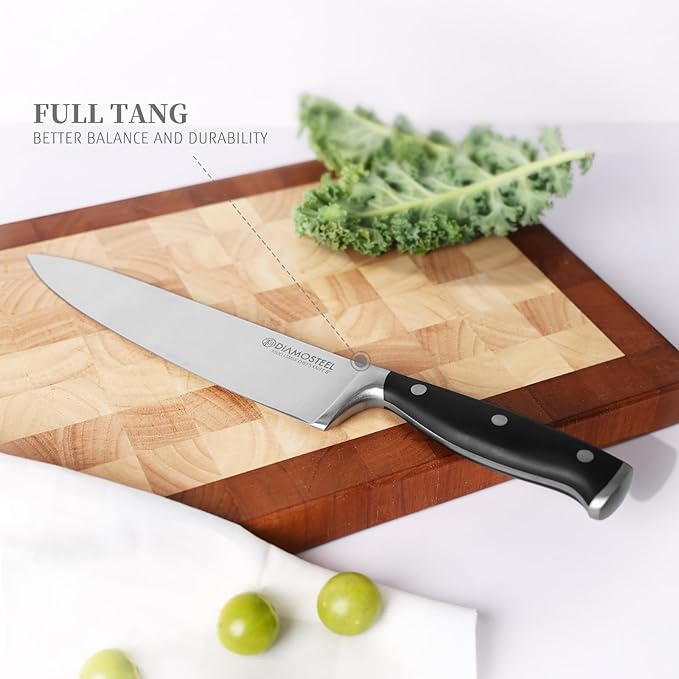 Chef's Knife, Premium 8-Inch Kitchen Knife 5CR15MOV High Carbon Stainless Steel with Ergonomic ABS Handle, Cooking Knife for Cutting, Slicing & Dicing, Ideal Presents for Any Occasion