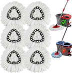 6 Pack Spin Mop Replacement Heads, Microfiber Spin Mop Refills for O Ceda EasyWrin 1-Tank System, 360° Replacement Mop Head, Machine Washable Spinning Mop Replace Head for Easy Floor Cleaning