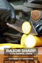 Dalstrong Chef & Cleaver Hybrid Knife - The 'Crixus' - 8 inch - Valhalla Series - 9CR18MOV HC Steel - White Resin & Wood Handle - Razor Sharp Chef's Knife - w/Leather Sheath