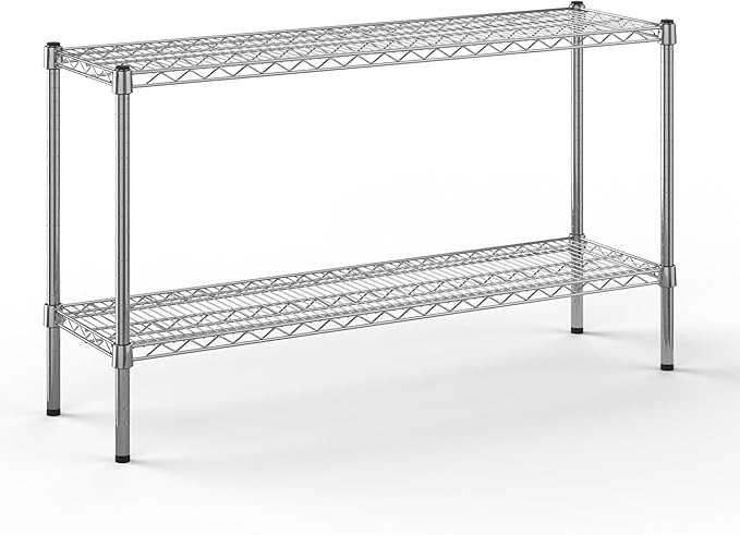 14" Deep x 48" Wide x 27" Height Wire Shelving Kit | 2-Tier | NSF Commercial Storage Rack Unit