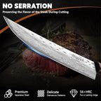 Huusk Knife Set, Steak Knives Set of 4, Japanese Steel Kitchen Steak Knives 4.9 Inch With Wood Handle, Non-serrated Meat Knife with Damascus Pattern, Full Tang Dinner Knife With Gift Box
