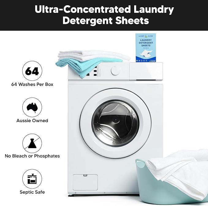 Laundry Detergent Sheets - Pre-Measured Laundry Sheets - Powerful Stain Removal - Gentle on Skin & Fabrics - Works in All Washers - Convenient. (Ocean Breeze - 384 Sheet Bulk Pack)