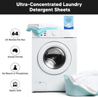Laundry Detergent Sheets - Pre-Measured Laundry Sheets - Powerful Stain Removal - Gentle on Skin & Fabrics - Works in All Washers - Convenient and Travel Friendly (Ocean Breeze)