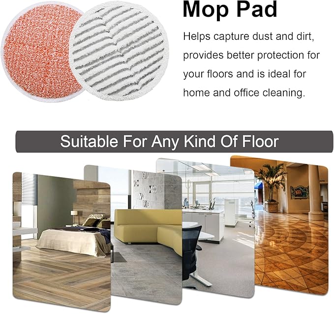 Replacement Pads for Bissell Spinwave Mop: 10 Pads for Bissell Spinwave,Spin Wave,Crosswave Expert/Pet/Cordless Hard Floor 2124 20393 2039a 20399 2039w 23159 23157 Spin Mop Cleaner Scrub Scrubber Pads