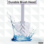 Superio Ribbed Collection - Decorative Plastic Toilet Bowl Brush and Holder Set, Brown (1 Pack) Cleaner Scrubber for Bathroom