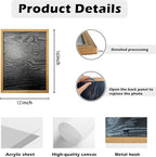 DUWQU 3 Pcs Blue Floral Canvas Wall Art, Wood Framed Navy Blue Wildflower Lily Daisy Art Wall Decor, Watercolor Botanical Flower Home Poster Art Prints for Living Room Bedroom Bathroom 12×16 Inches