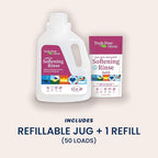 Fabric Softening Conditioner for Clothes| Safe for Babies & Kids with Sensitive Skin | Plant-Based | Include 1 Refillable 50oz Bottle with Measuring Cap| Unscented Rinse(50 Loads)