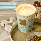 M&SENSE FreshSage Citrus Scented Candles for Home, 3-Wick Highly Scented Jar Candles, Extra Large Candle 35 Oz 150 Hours Long Lasting Burning, Relaxing Aromatherapy Candle for Stress Relief,Meditation