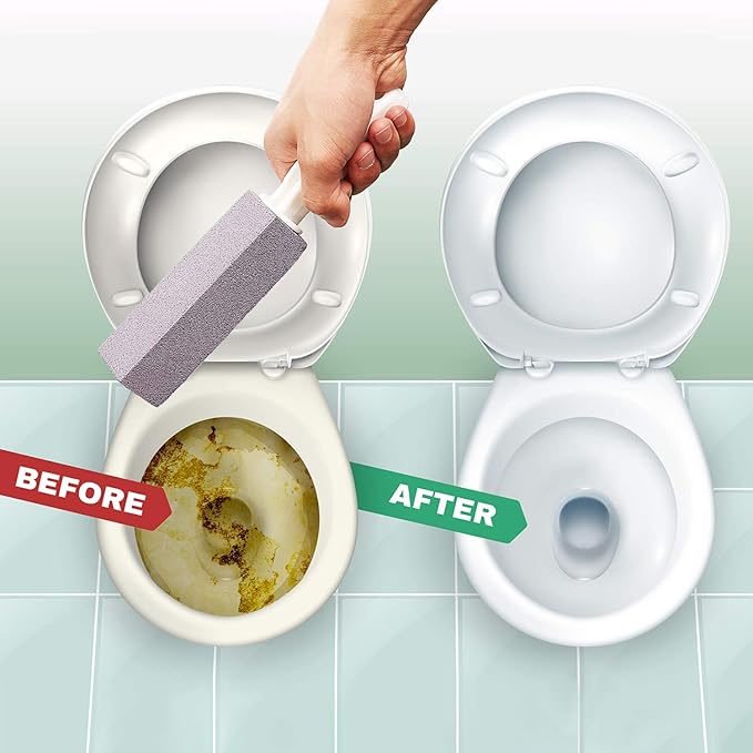 Honoson Pumice Stones for Cleaning with Handle Pumice Sticks for Removing Toilet Bowl Ring, Bath, Household, Kitchen(10 Packs)