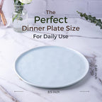 LERATIO Ceramic Plates,8.0 inch Salad Plates Set of 6,Handmade Porcelain Plates for kitchen with Wavy Edge,Microwave & Oven& Dishwashes Safe,Light weight & Scratch Resistant Dishes Light Blue