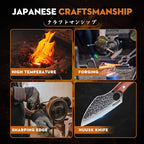 Huusk Hand Forged Meat Cleaver - Butcher Knife for Meat Cutting, Japanese Kitchen Viking Knife with Sheath, Cooking Knives for Kitchen and Outdoor Camping, Thanksgiving Christmas Gifts