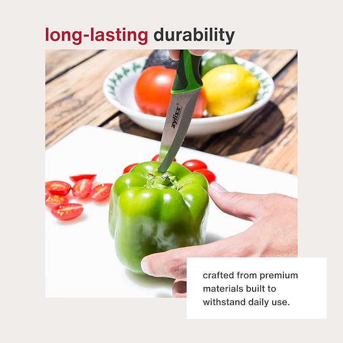 Zyliss Utility Kitchen Knives with Sheath Covers - Dishwasher Safe - Stainless Steel Kitchen Knives Perfect for Cutting Meat, Vegetables & Fruit - 2 Piece 3.25" Paring Set