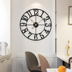 Large Wall Clock for Living Room Decor - 16 Inch Silent Non-Ticking Wall Clocks Battery Operated, Metal Vintage Retro Decorative Modern Wall Clock for Bedroom, Kitchen, Office, Farmhouse Decor