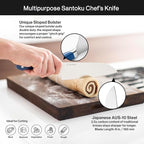 Misen Japanese Santoku Chef Knife - 7.5 Inch High Carbon Stainless Steel - Classic Japanese Knife Design for Cutting, Slicing, and Chopping - Razor Sharp Japanese Style Kitchen Knife, Gray
