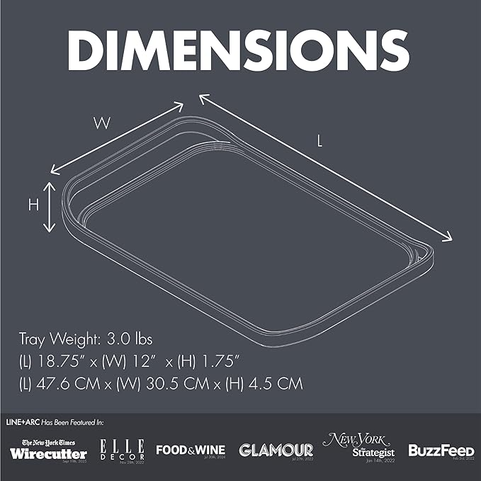 LINE+ARC Waterproof, Easy-to-Clean, 18"x12" Serving Tray Extra Large Handles (Mint) 100% Food-Grade Melamine for Breakfast, Dinner, Bed, Tea, Crafts, Decorative, TV, Couch, Outdoor, Patio