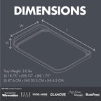 LINE+ARC Waterproof, Easy-to-Clean, 18"x12" Serving Tray Extra Large Handles (Bone) 100% Food-Grade Melamine for Breakfast, Dinner, Bed, Tea, Crafts, Decorative, TV, Couch, Outdoor, Patio