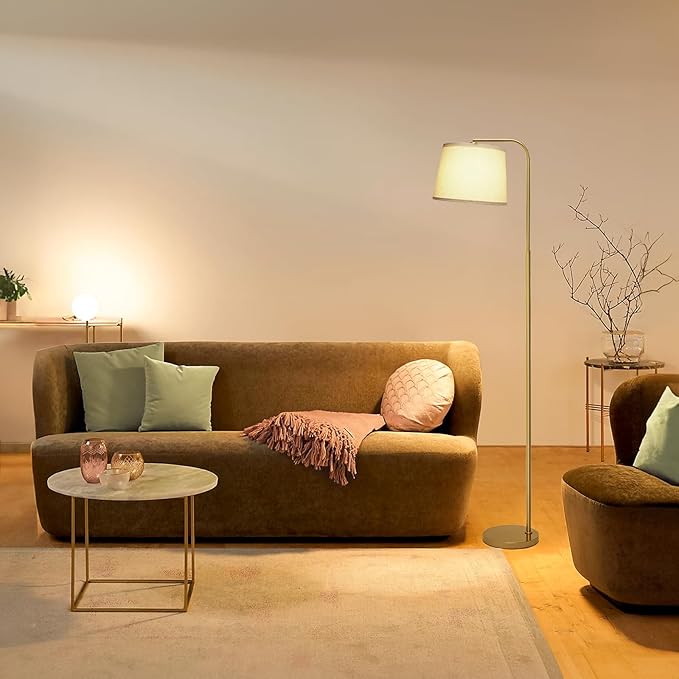 AKASUKI Floor Lamp for Living Room with 3 Color Temperatures, Foot Switch Standing Lamps for Living Room, Bedroom, Office, Arc Mordern Floor Lamp with 9W LED Bulb Included