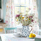 Ceramic Rustic Farmhouse Vase, 7.9" Blue and White Vase for Centerpieces Chinoiserie Vases Pottery Jug with Handle Chinoiserie French Country Decor Vintage Vases for Living Room Kitchen Dinner Table