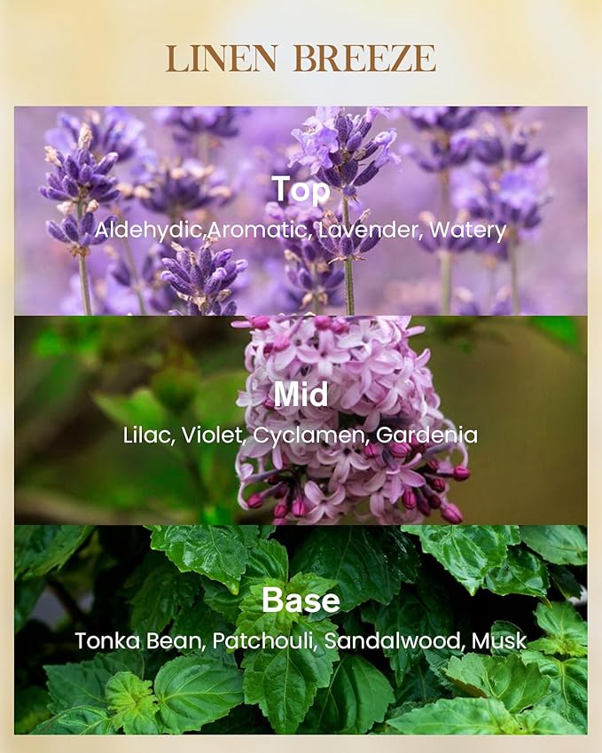 M&SENSE Linen Breeze Scented Natural Soy Wax Candle, 14.1oz 60 Hours Long Lasting Slow Burning Candles for Home Decor, Aromatherapy Candle for Stress Relief