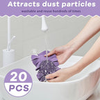 Zubebe 20 Pcs Duster Refill Reusable Fleece Duster Refills Feather Flat Dusters Multi Surface Washable Cleaning Pads Tools for Home, Blinds, Car, Pet, Furniture, Fans (Vivid Color)