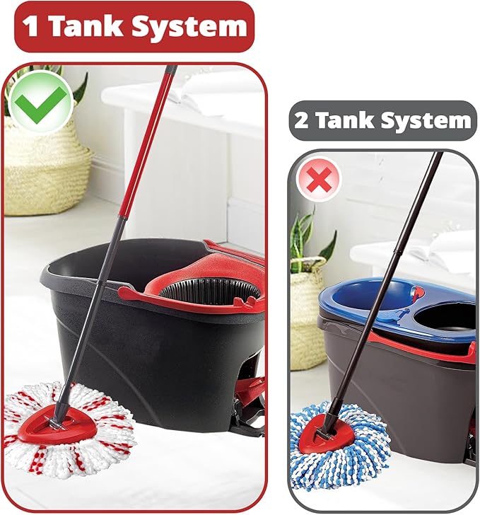 [2025 New Version] Mop Head Replacement - 40% More Cleaning Power，3 Pack Spin Mop Replacement Head for Easy Wring 1-Tank System, Easy Cleaning, Microfiber and Machine Washable