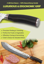 YOUSUNLONG Breaking Knife Max Bull Nose Butcher's knife 12" Japanese 67 Layers Hammered Damascus Steel with Natural Leadwood Handle