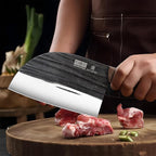 HOSHANHO 6.5 Inch Serbian Chef Knife, High Carbon Steel Meat Cleaver Knife for Meat Cutting, Handmade Forged Heavy Duty Butcher Knife with Full Tang for Home & Camping & BBQ Gift for Men