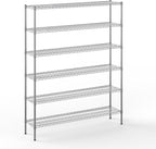14" Deep x 60" Wide x 74" Height Wire Shelving Kit | 6-Tier | NSF Commercial Storage Rack Unit