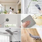 Dusters for Cleaning, 9 in 1 Kit 100” Feather Duster with Extension Pole, Retractable Bendable Washable, Cobweb Duster Chenille Gap Dust Brush Blind Duster for Cleaning High Ceiling Fans Furniture