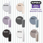 Superio Ribbed Collection - Eco-Friendly Decorative Plastic Toilet Bowl Brush and Holder Set, (1 Pack) Cleaner Scrubber for Bathroom